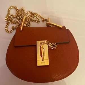 *SOLD* NWT Chloe Grained Nano Drew Foxy Orange Tan
